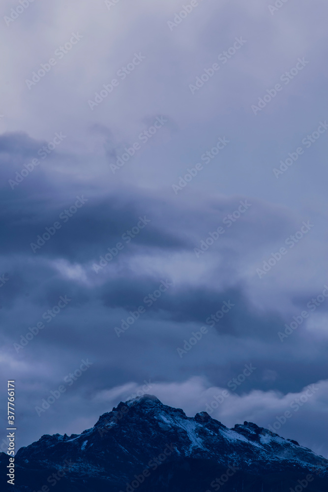 clouds over the mountains