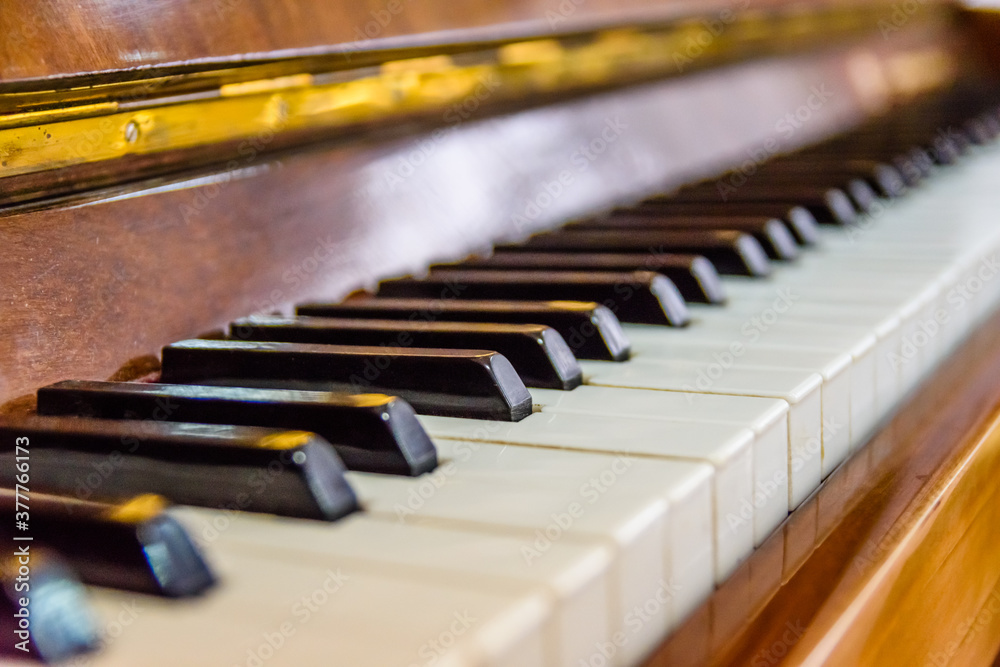 Closeup of the black and white piano keys Closeup of the black and white piano keys