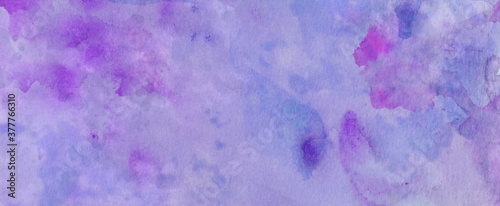Blue purple and pink watercolor background, paper texture with abstract painted stains and blotches with distressed grunge textured bleed in pastel colors
