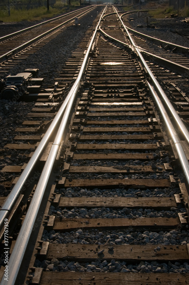 Railroad track glint