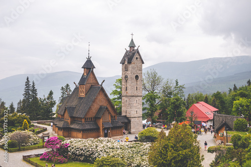 Norwegian wooden church Wang in Karpacz, Lower Silesia, Poland