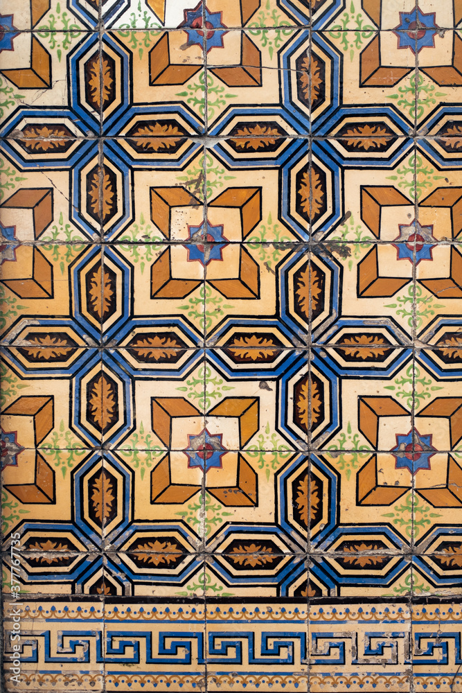 Traditional old tiles wall on the street Portuguese painted tin-glazed, azulejos ceramic tilework. Porto, Portugal. Traditional old tiles wall on the street Portuguese painted tin-glazed, azulejos ceramic tilework. Porto, Portugal.