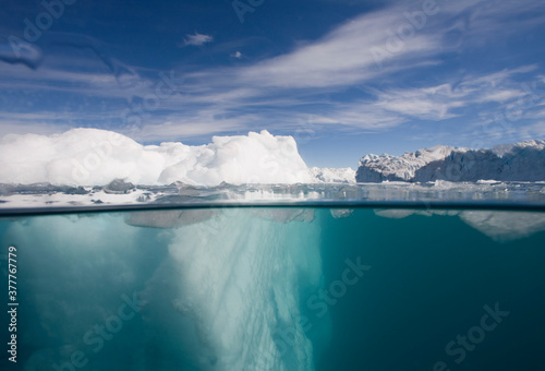 Tablou pe pânză Underwater Icebergs, Ililussat, Greenland