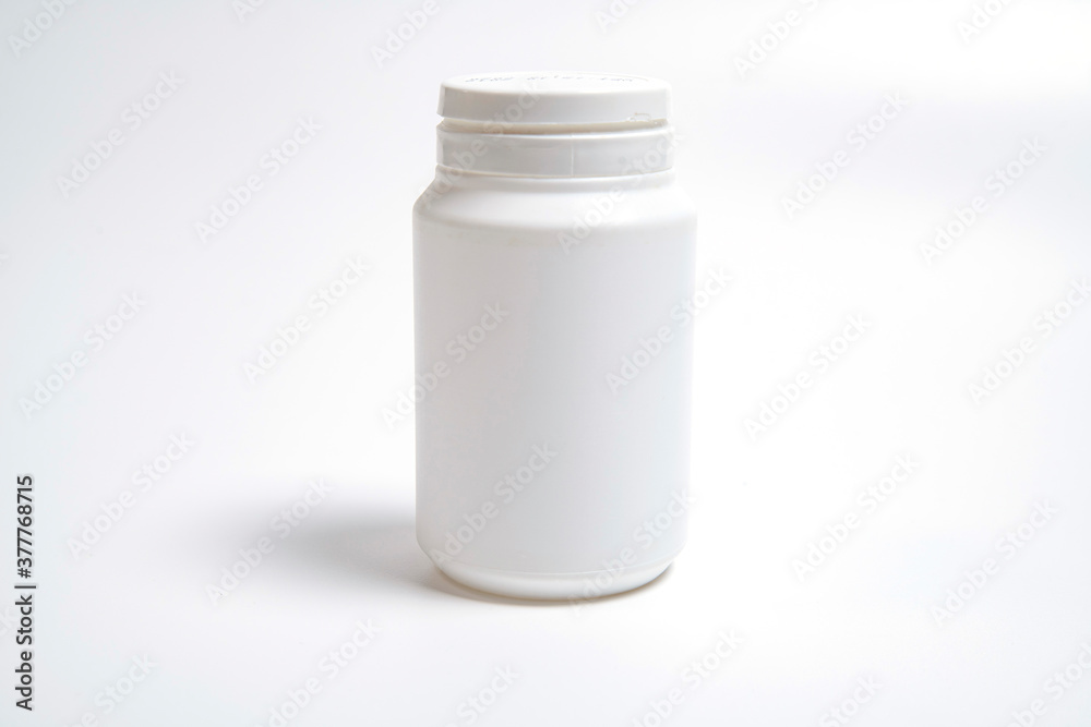 white plastic bottle isolated on white background