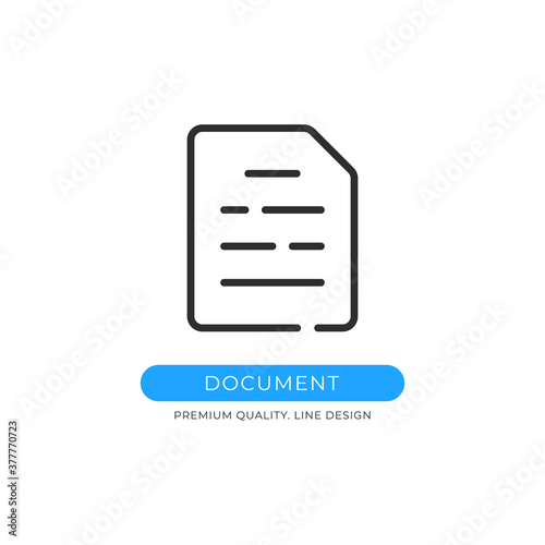 Document icon. File, report, PDF, contract concepts. Premium quality graphic design element. Modern sign, linear pictogram, outline symbol, simple vector thin line icon © Jane Kelly