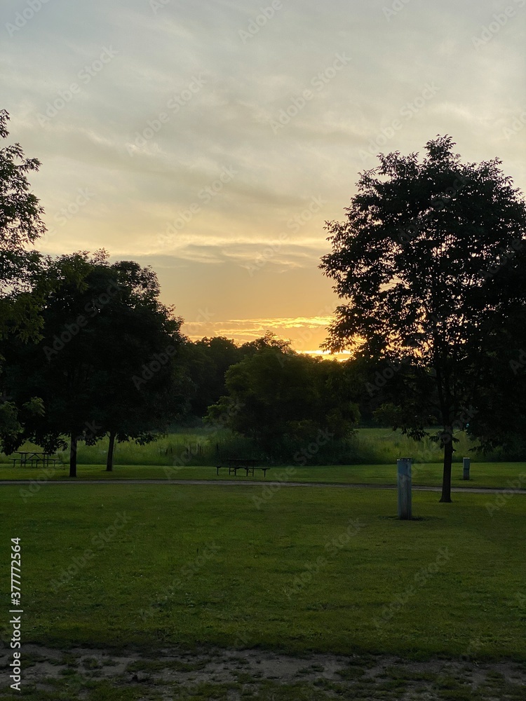 Minnesota Scenic Landscape at Sunset in the Summer Minnesota Scenic Landscape at Sunset in the Summer
