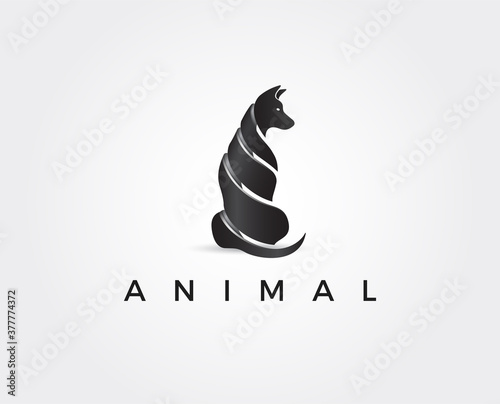 minimal animal logo template - vector illustration