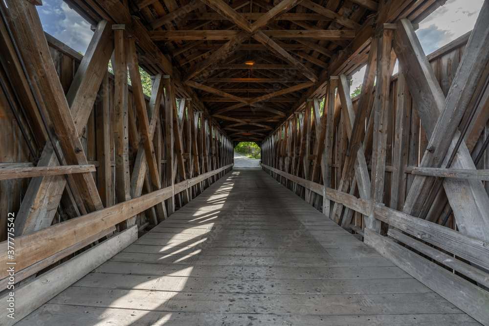 covered bridge is ahead on your path