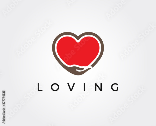 minimal love logo template - vector illustration