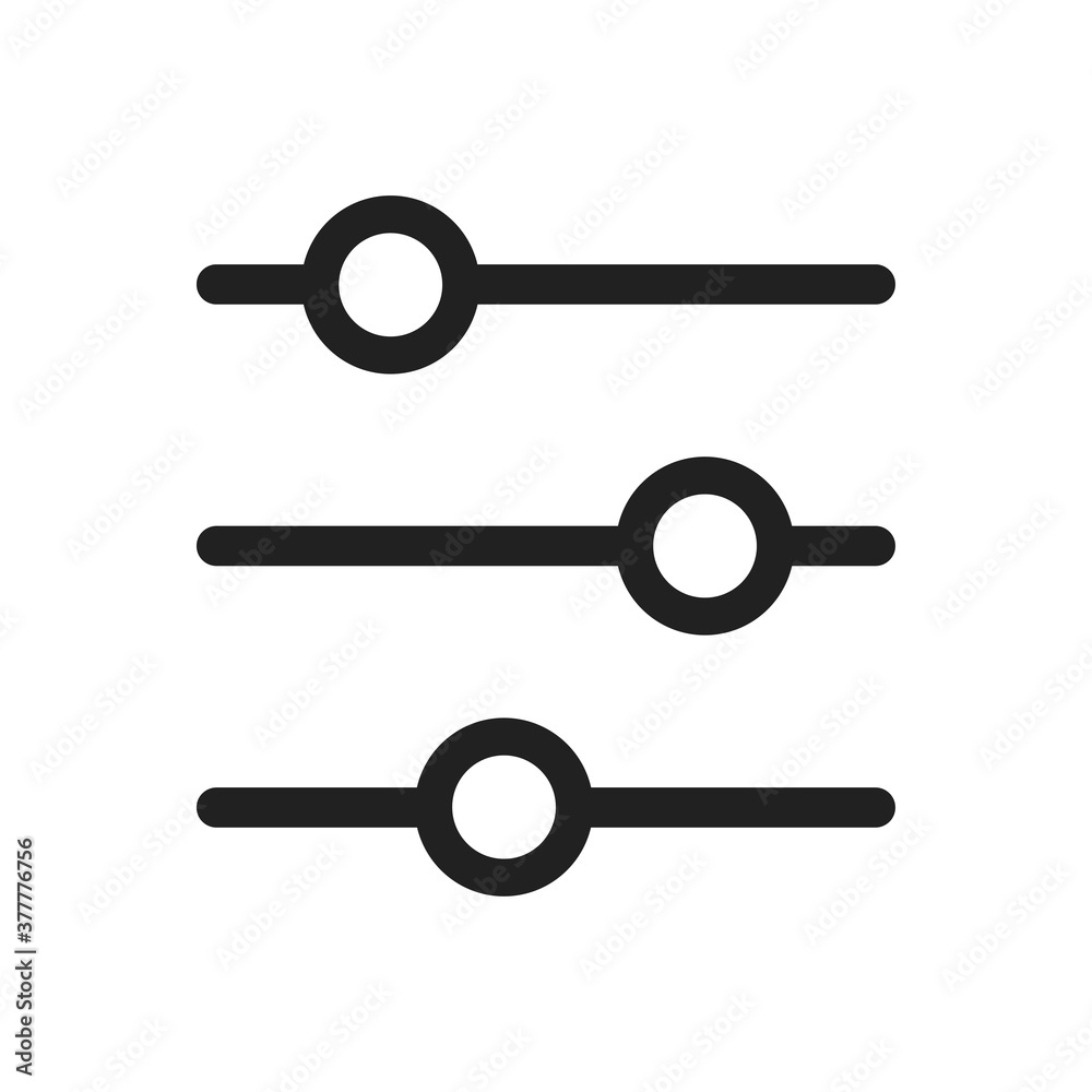 Icon slider simple flat illustration bar line console Icon slider simple flat illustration bar line console