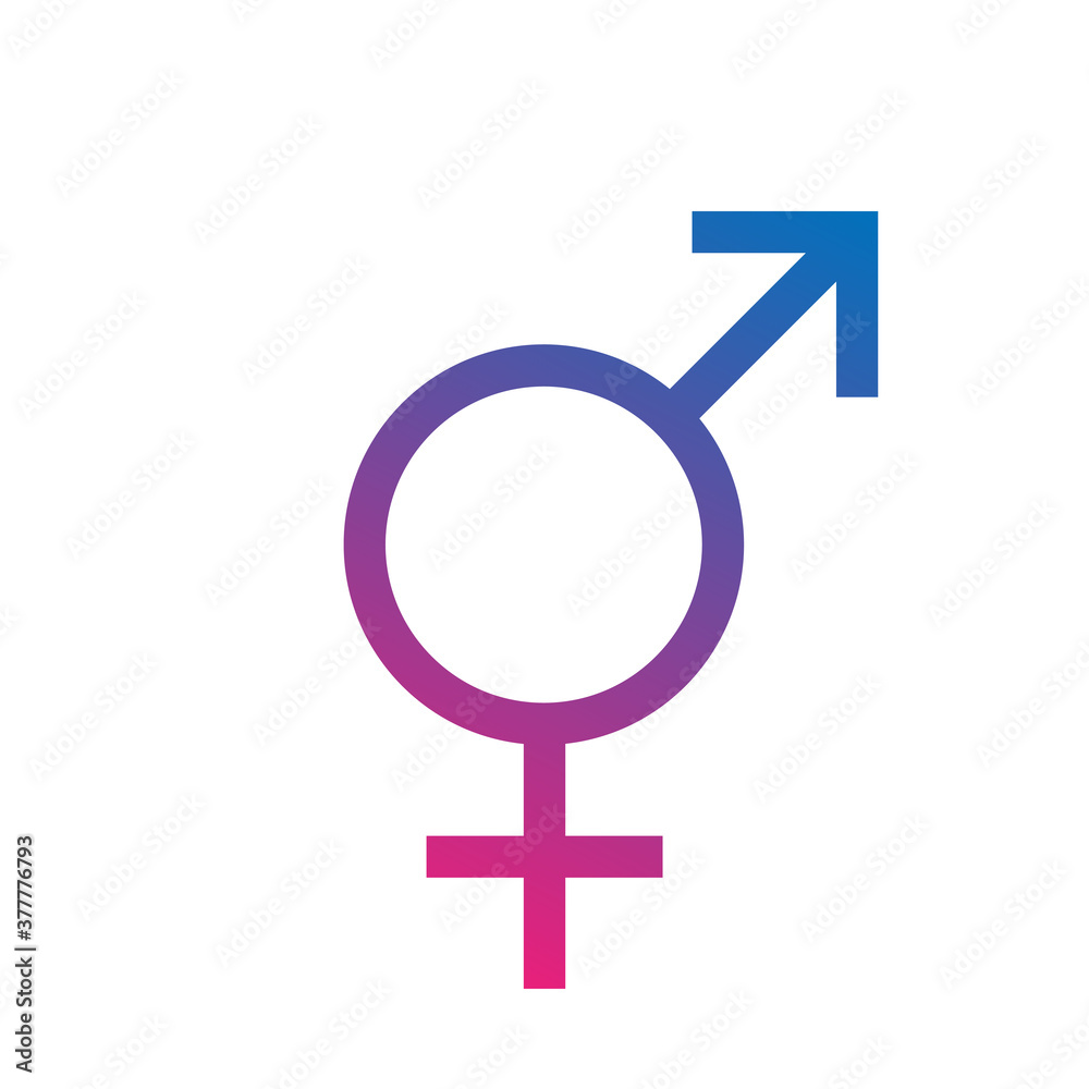 Gender icon gradient concept illustration in flat style Gender icon gradient concept illustration in flat style