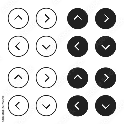 Slider arrow button simple flat set illustration isolated on white