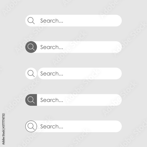 Search bar icon web vector set flat illustration