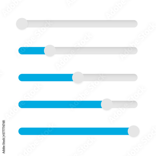 Slider bar blue ui scroll vector illustration isolated on the white