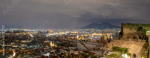 Naples by night panorama
