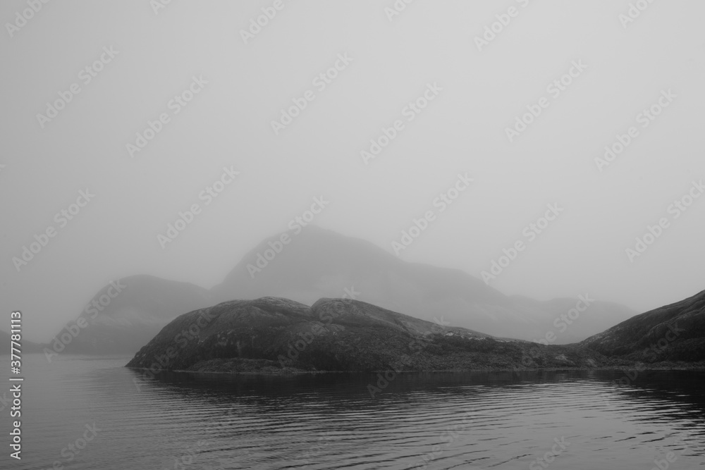 Islands in Fog, Greenland Islands in Fog, Greenland