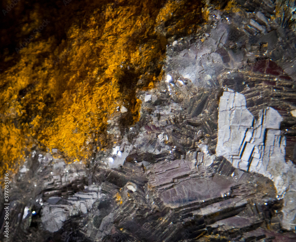 GALENA, Lead Sulphide from Mt Farrel Mine, Tullah, Australia. Crystalline mineral background texture. Principal ore, and most important compound of lead.
GALENA, Lead Sulphide from Mt Farrel Mine, Tullah, Australia. Crystalline mineral background texture. Principal ore, and most important compound of lead.
