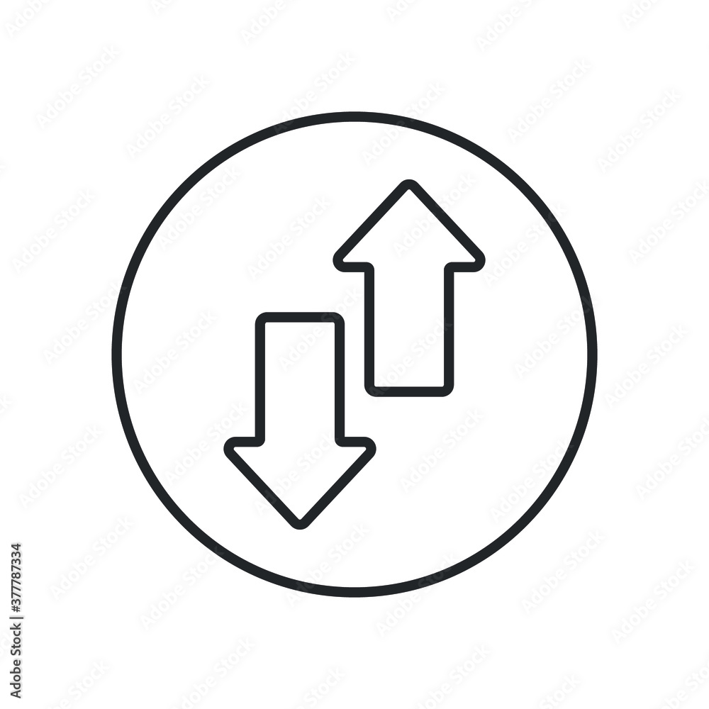 line icon style arrows down up. Arrow head button cursor for transfer. navigation direction. simple outline interface with trendy symbol. Vector illustration. Design on white background. EPS 10 line icon style arrows down up. Arrow head button cursor for transfer. navigation direction. simple outline interface with trendy symbol. Vector illustration. Design on white background. EPS 10