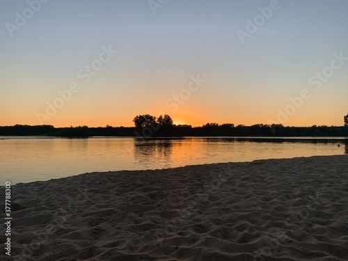 sunset over the river