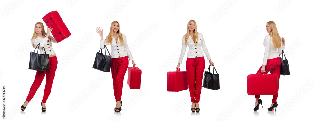 Travelling tourism concept isolated on white Travelling tourism concept isolated on white