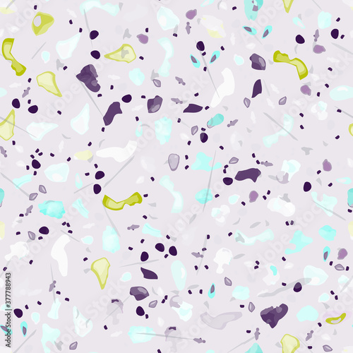 Terrazzo Texture Vector. Flooring Seamless Pattern