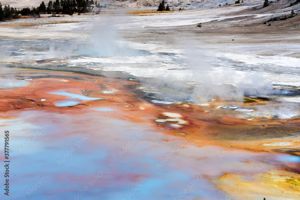 Opalescent hot pool in Norris bassin Opalescent hot pool in Norris bassin