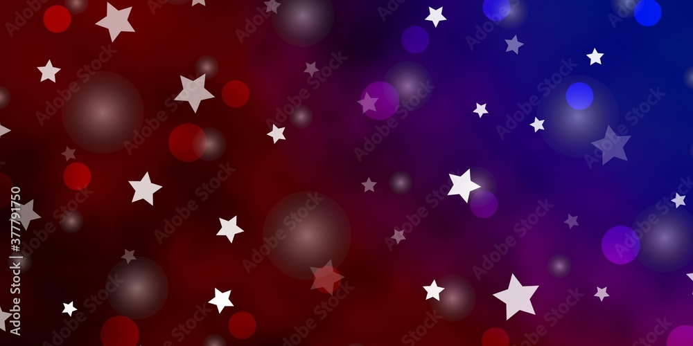 Light Blue, Red vector pattern with circles, stars. Abstract illustration with colorful spots, stars. Pattern for design of fabric, wallpapers. Light Blue, Red vector pattern with circles, stars. Abstract illustration with colorful spots, stars. Pattern for design of fabric, wallpapers.