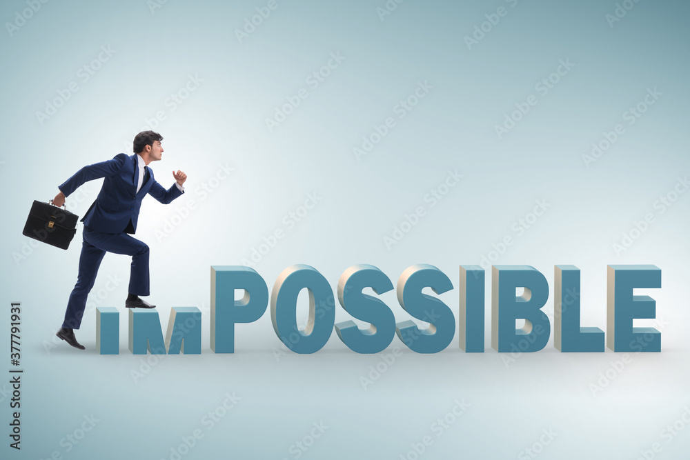 Fototapeta premium Businessman in impossible business concept