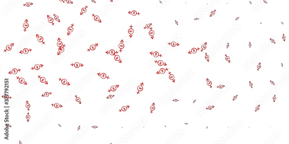 Light Pink, Red vector template with businesswoman signs.