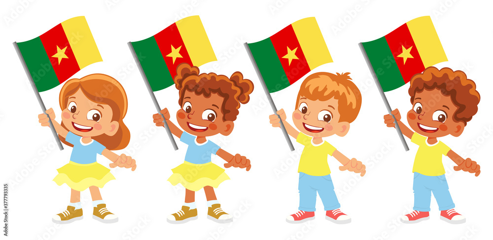 Cameroon flag in hand set