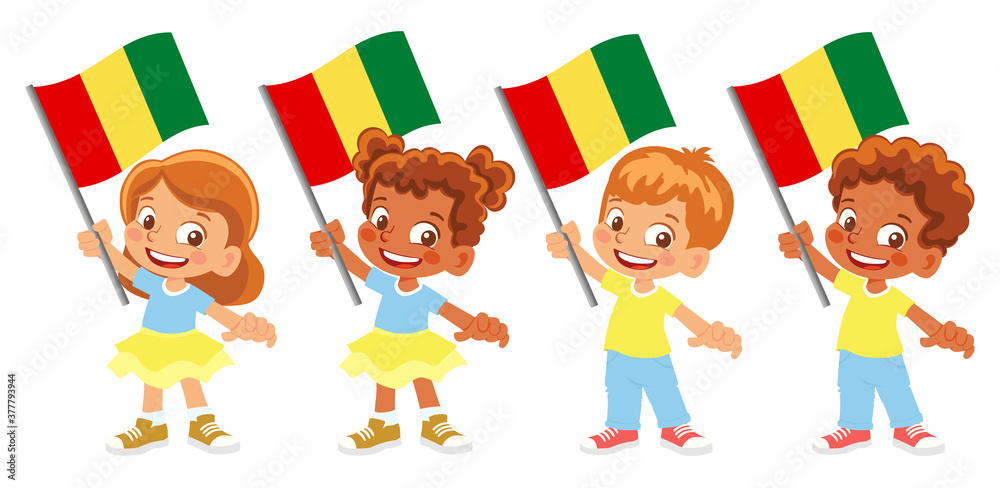Guinea flag in hand set
