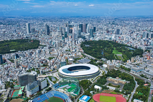 国立競技場・都市風景・2020撮影・空撮