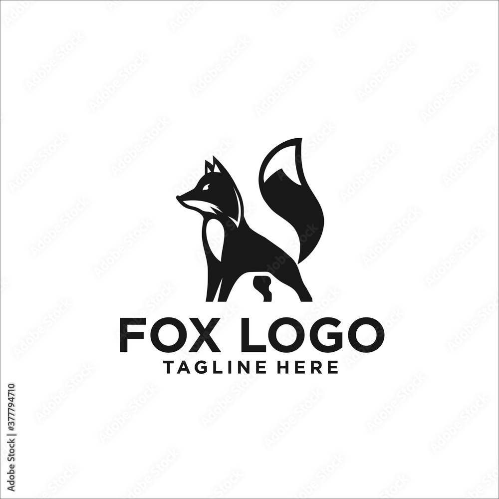 fox logo design icon silhouette