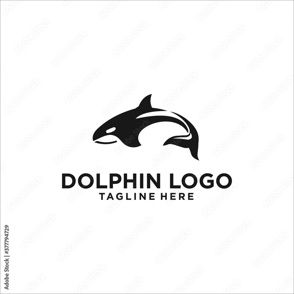 Fototapeta premium dolphin logo silhouette design icon vector 