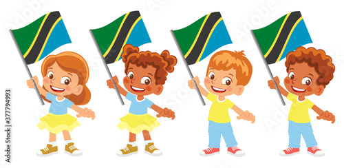 Tanzania flag in hand set