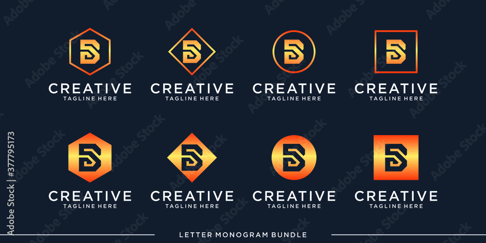 monogram abstract initial b logo design vector template