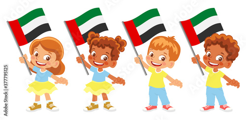 united arab emirates flag in hand set