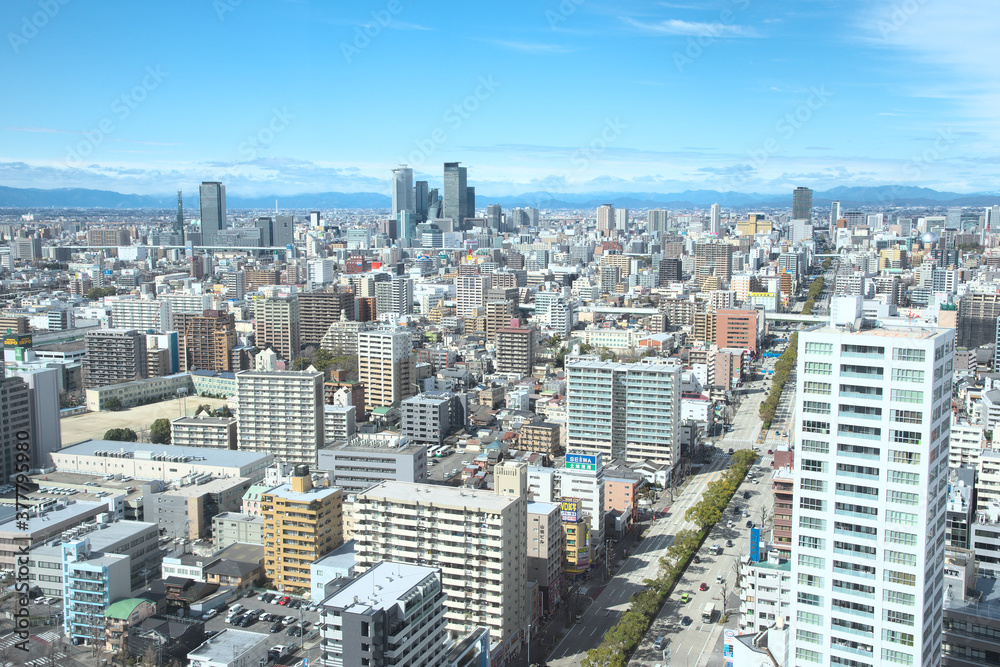Obraz premium 名古屋駅周辺の高層ビル 愛知県 日本