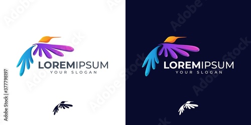 Humming bird logo design illustration