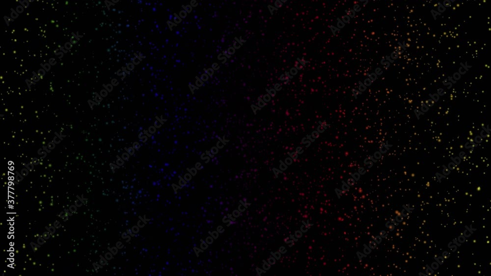 A background of star particles, cycling through the colors of the rainbow. Loops every 3 seconds. A background of star particles, cycling through the colors of the rainbow. Loops every 3 seconds.