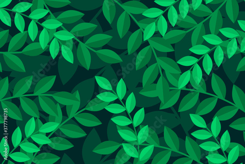 Green leaves texture. Vector illustration.