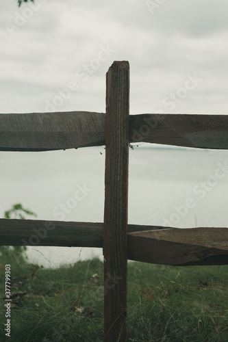 fence by lake