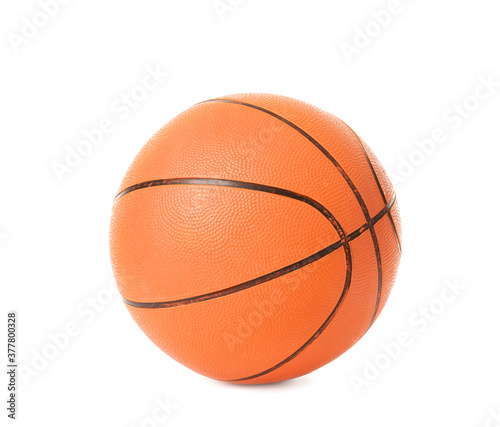 Ball for playing basketball on white background