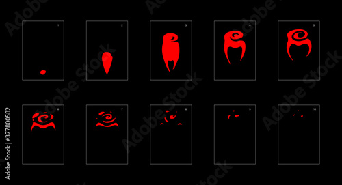 Smoke effect. fire smoke animation sprite sheet. classic fire smoke effect animation for game or cartoon or animation. vector style fire animation effect 1820.