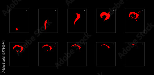 Smoke effect. fire smoke animation sprite sheet. classic fire smoke effect animation for game or cartoon or animation. vector style fire animation effect 1832.