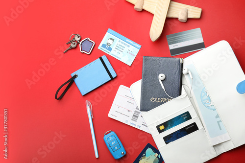 Travel organizer with diffe...