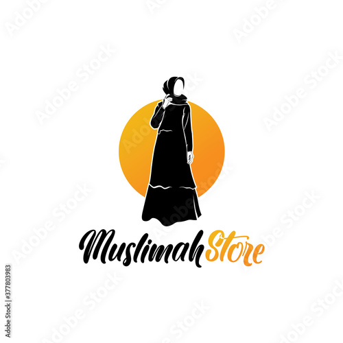 Beauty Muslimah Hijab Collection Logo Template Design Vector