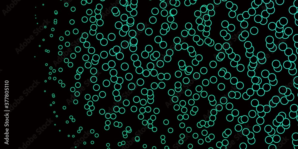 Dark Green vector background with circles. Abstract decorative design in gradient style with bubbles. Pattern for websites, landing pages.