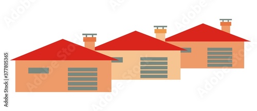 Three bungalows, conceptual vector illustration