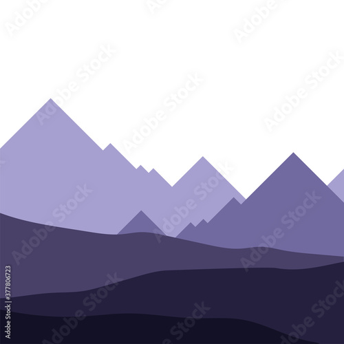 purple mountains landscape vector design